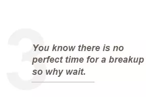 you know there is no perfect time for a breakup so why wait