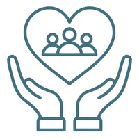 hands holding a heart icon